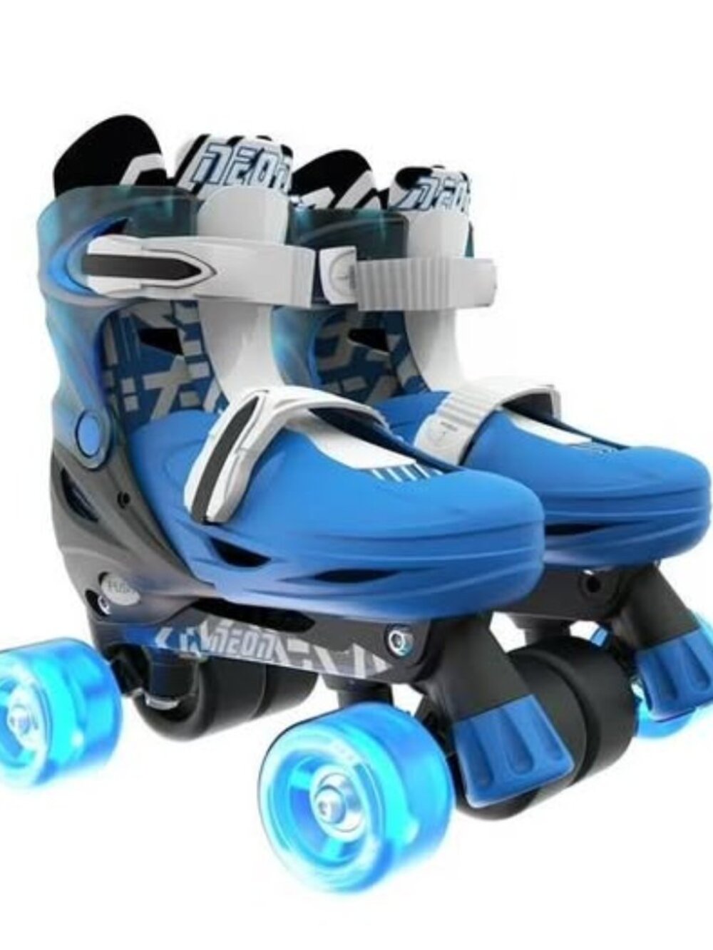 Yvolution Neon 2N1 Quad and Inline Skates Combo, Kids Skates, Size 12-2, Blue.